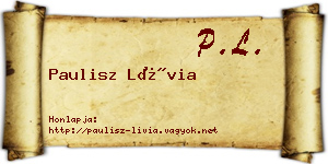 Paulisz Lívia névjegykártya